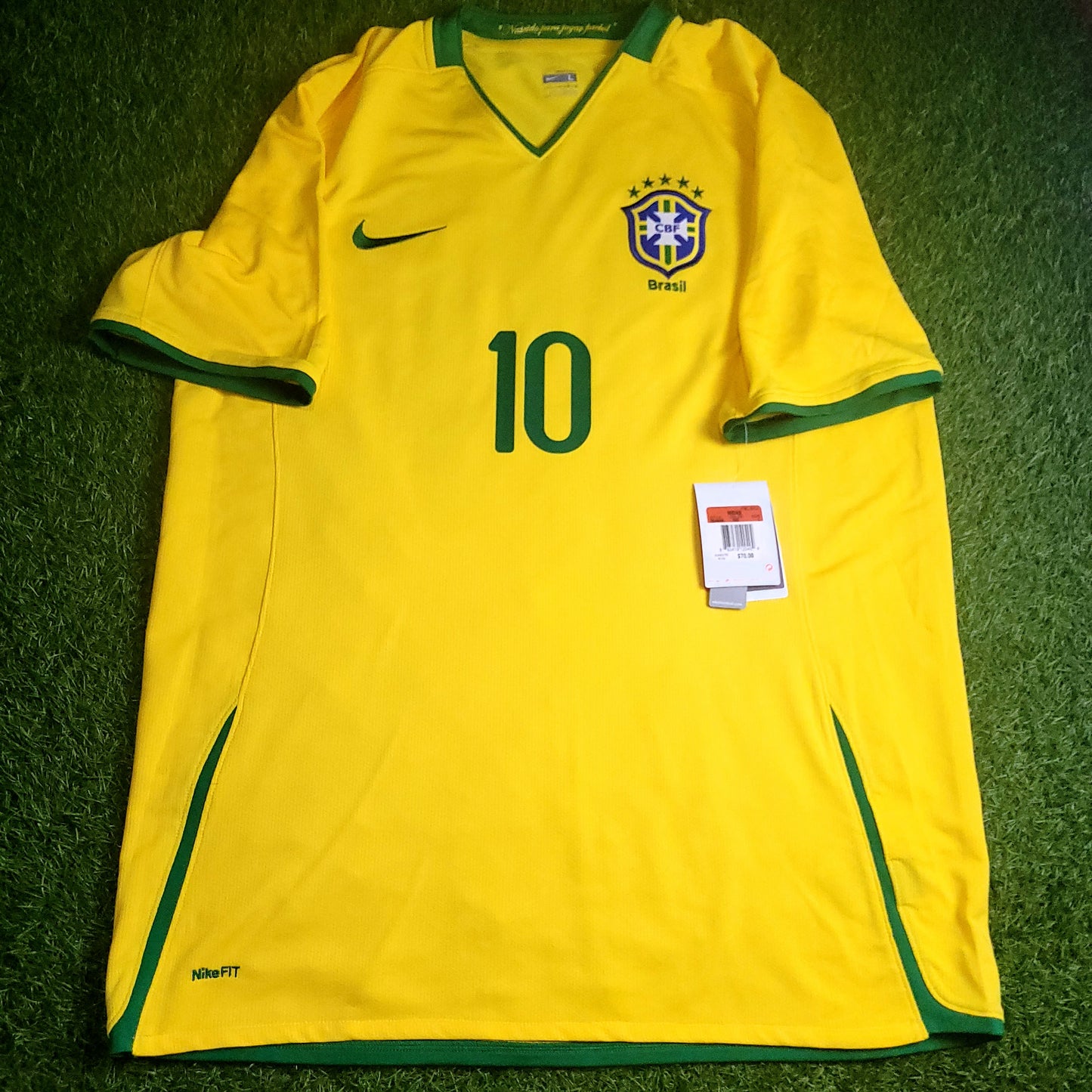 Ronaldinho Nike Brazil 2008 Soccer Jersey Shirt  BNWT L SKU# 258949-703