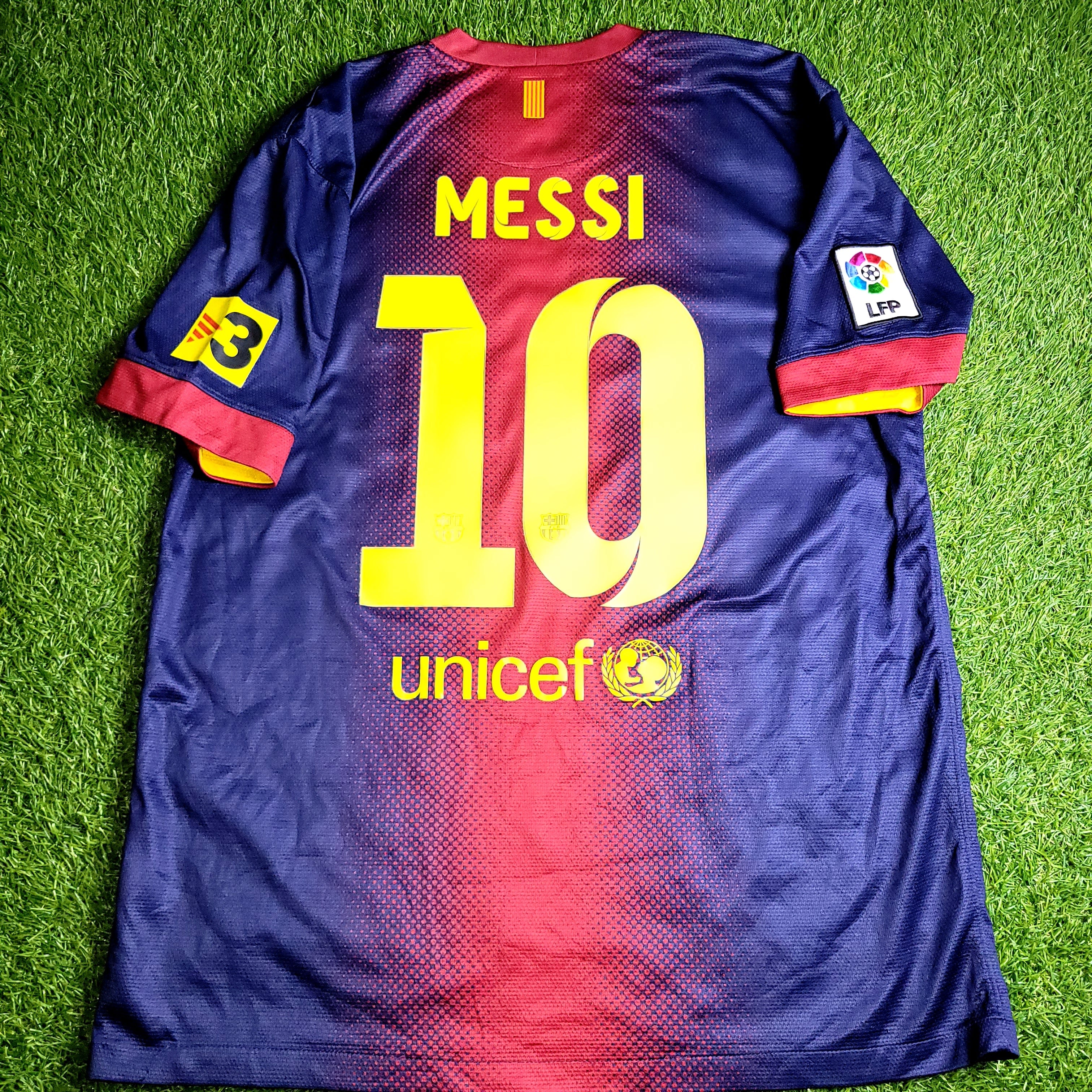 Messi Barcelona 2012 2013 Home Soccer Jersey Shirt L SKU# 478323