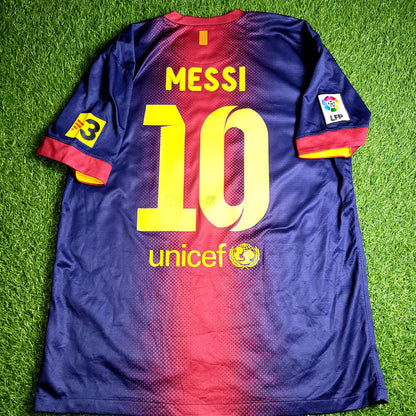 Messi Barcelona 2012 2013 Home Soccer Jersey Shirt L SKU# 478323-410