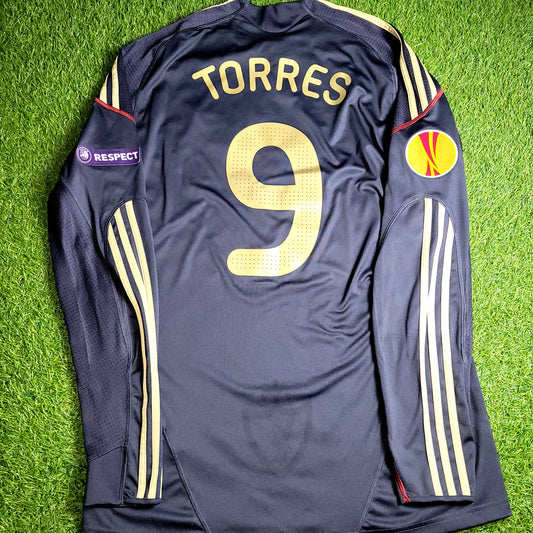 Torres Liverpool 2009 2010 EUROPA LEAGUE Long Sleeve Away Soccer Jersey Shirt L