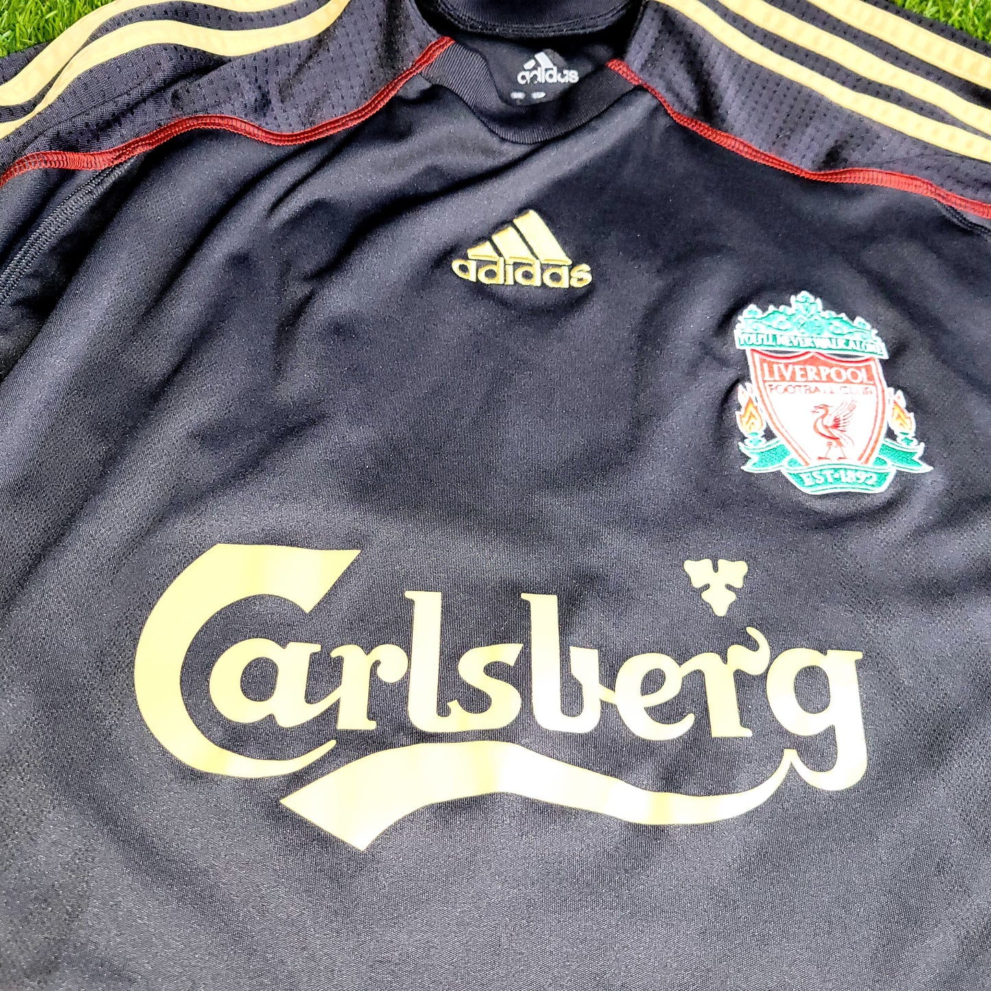 Torres Liverpool 2009 2010 EUROPA LEAGUE Long Sleeve Away Soccer Jersey Shirt L