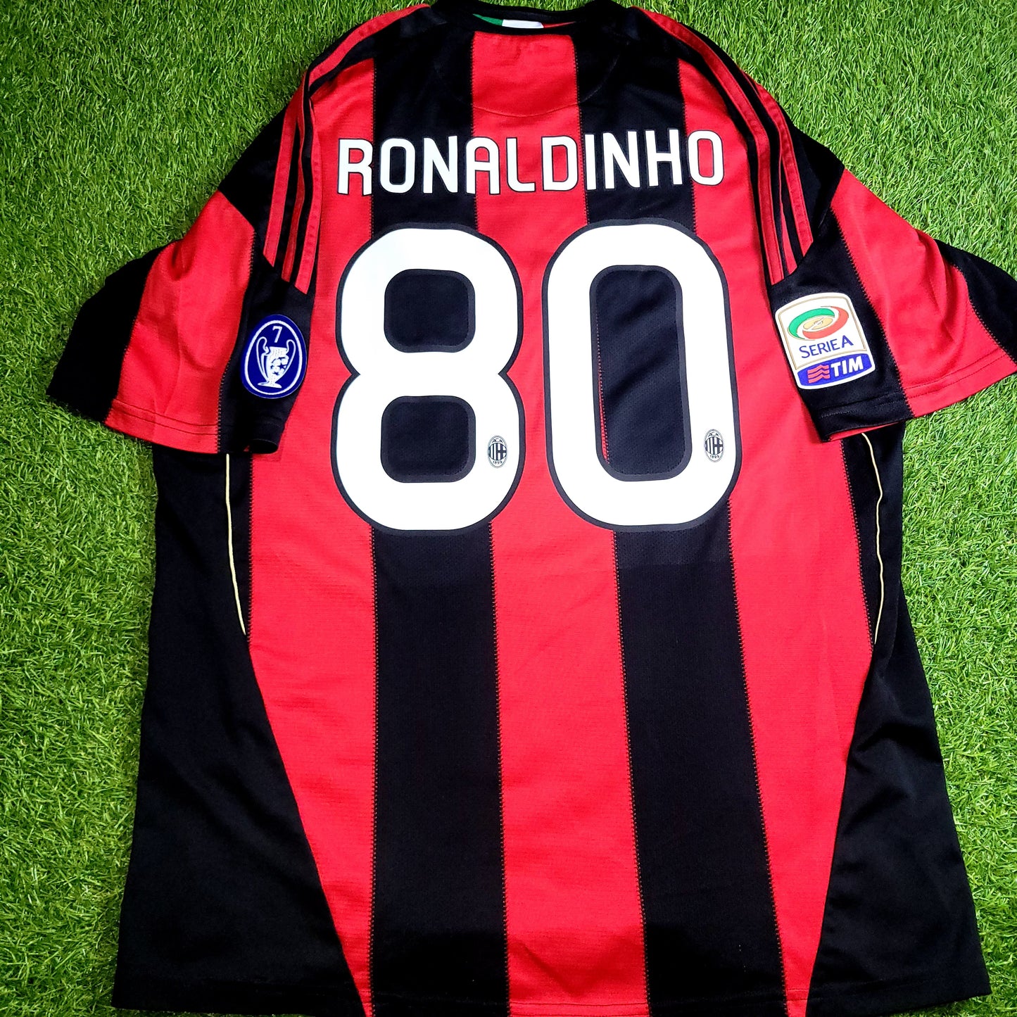 Ronaldinho AC Milan Adidas 2010 2011 Home Soccer Jersey Shirt L SKU# P96288