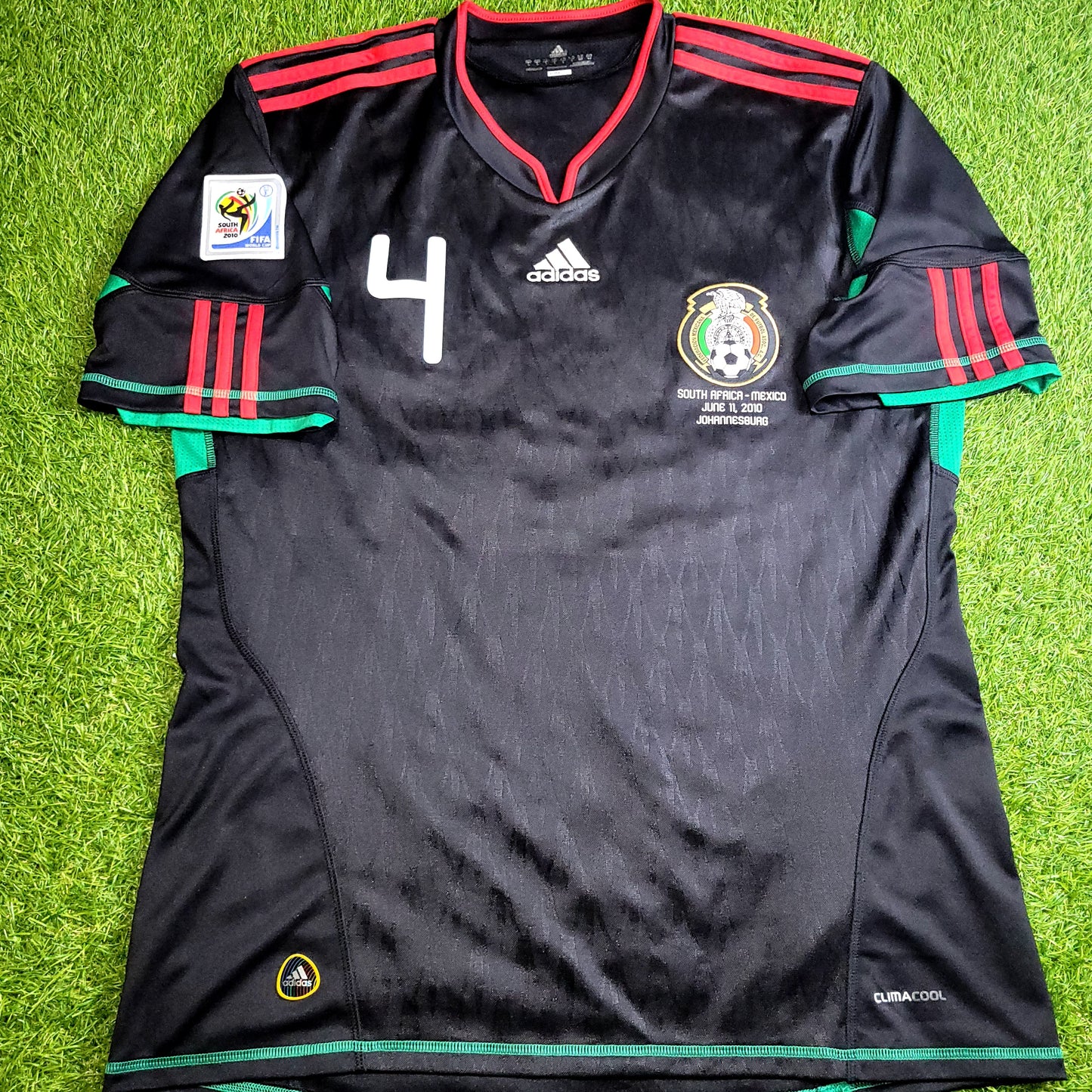 Marquez Mexico 2010 WORLD CUP Away Black Soccer Jersey Shirt L SKU# P41397
