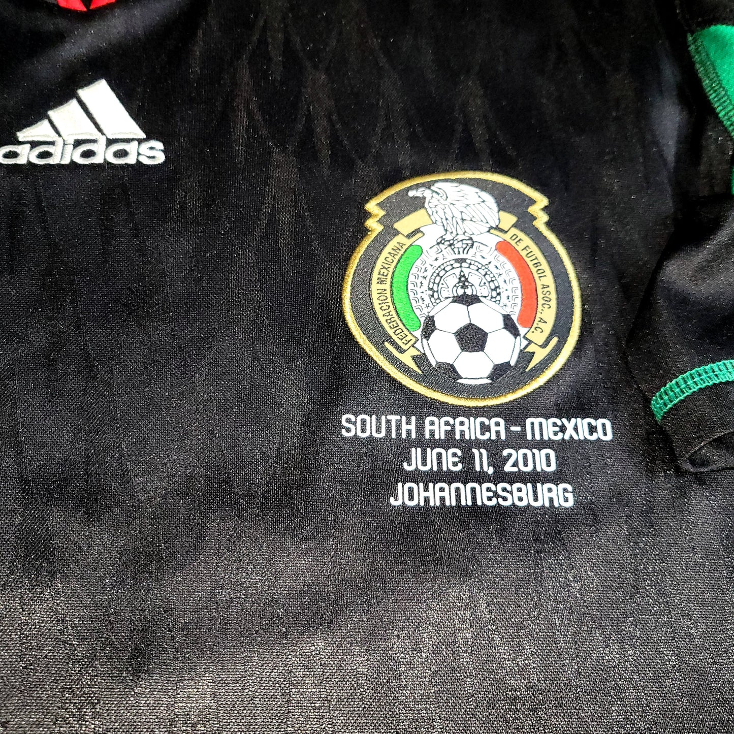 Marquez Mexico 2010 WORLD CUP Away Black Soccer Jersey Shirt L SKU# P41397