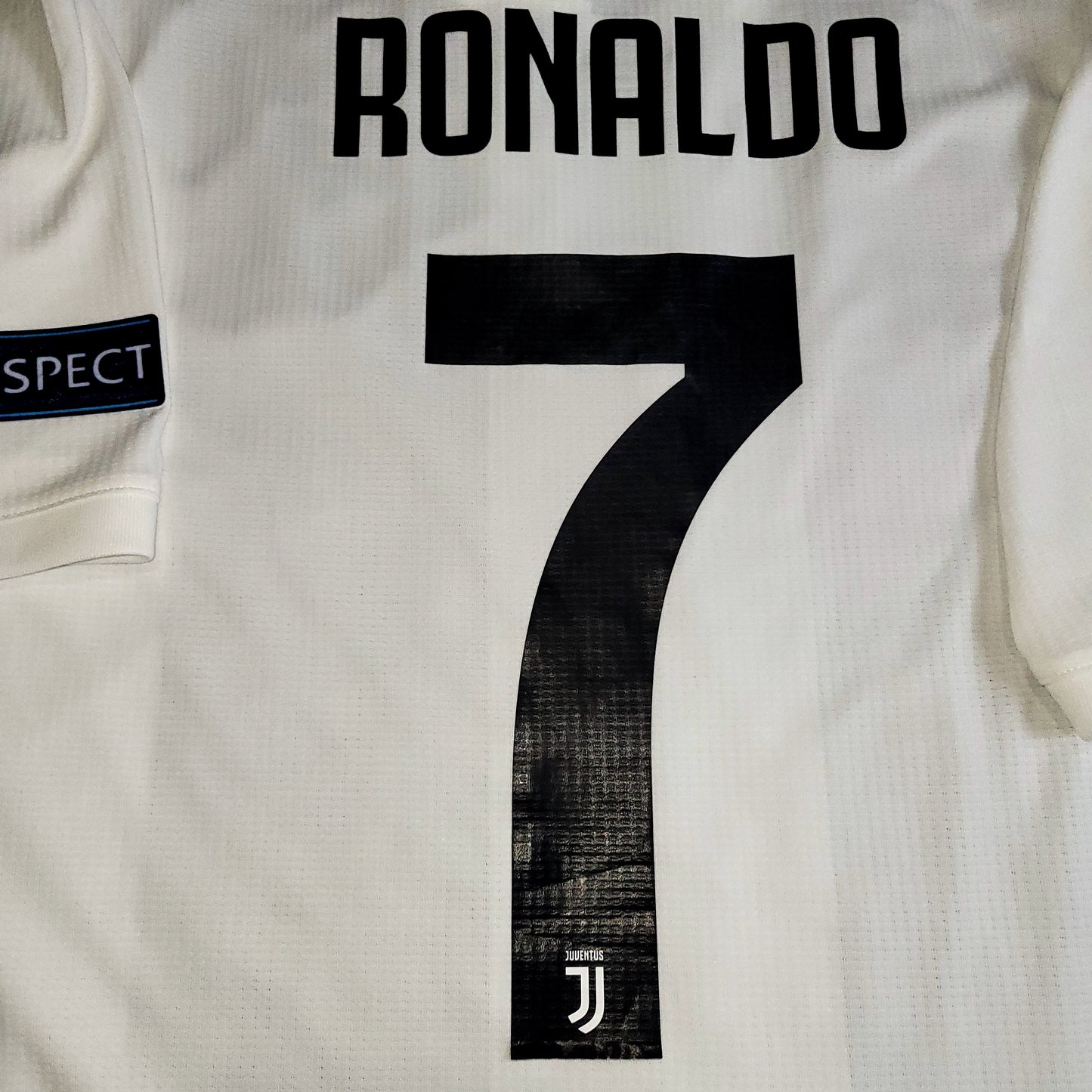 Cristiano Ronaldo Juventus 2018 2019 DEBUT UEFA PLAYER ISSUE Soccer Jersey Shirt XL SKU# CF3493