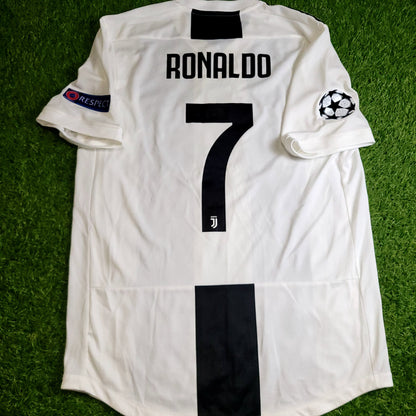 Cristiano Ronaldo Juventus 2018 2019 DEBUT UEFA PLAYER ISSUE Soccer Jersey Shirt L SKU# CF3493