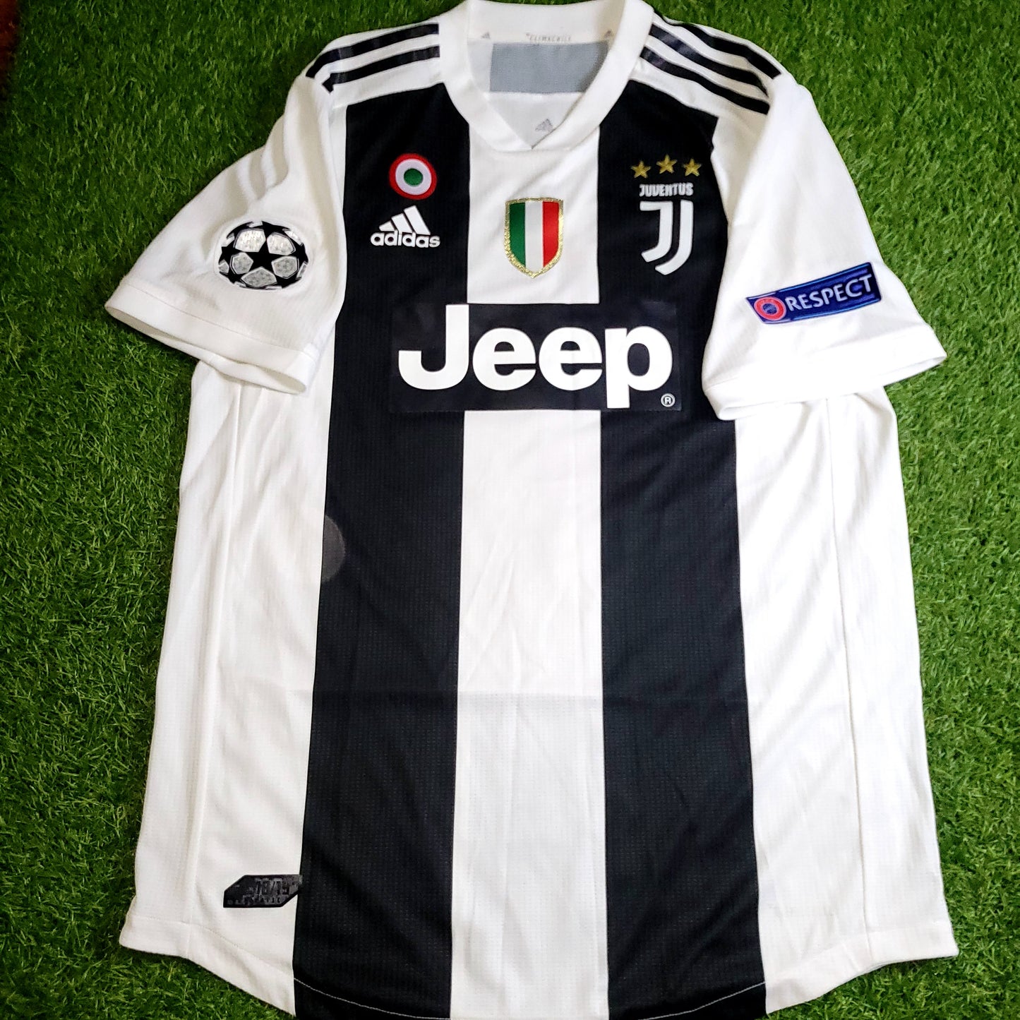 Cristiano Ronaldo Juventus 2018 2019 DEBUT UEFA PLAYER ISSUE Soccer Jersey Shirt L SKU# CF3493