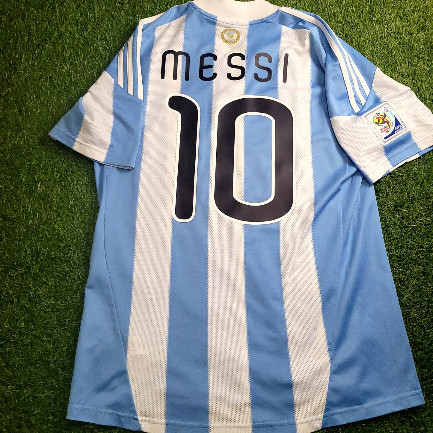 Messi Argentina 2010 WORLD CUP Home Soccer Jersey Shirt M SKU# P79919