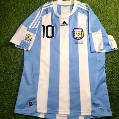 Messi Argentina 2010 WORLD CUP Home Soccer Jersey Shirt M SKU# P79919