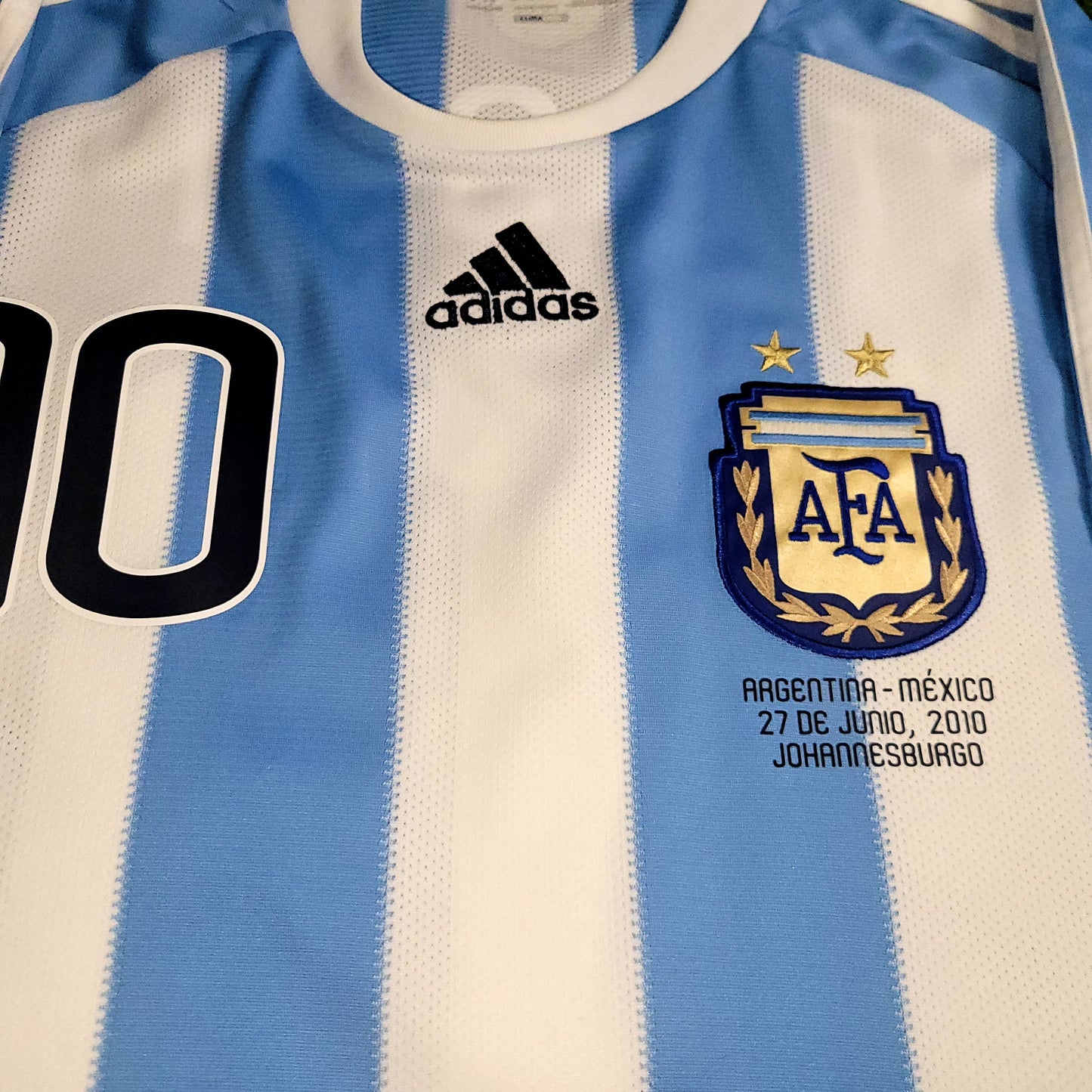 Messi Argentina 2010 WORLD CUP Home Soccer Jersey Shirt M SKU# P79919