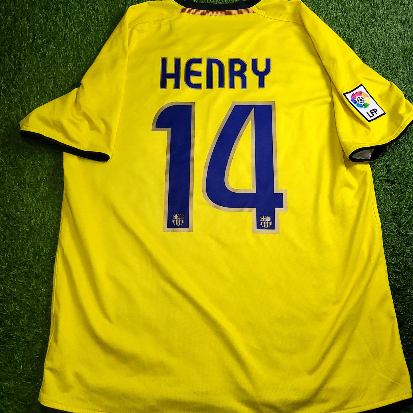 Henry Barcelona TREBLE SEASON 2008 2009 Away Soccer Jersey Shirt L SKU# 286787-760