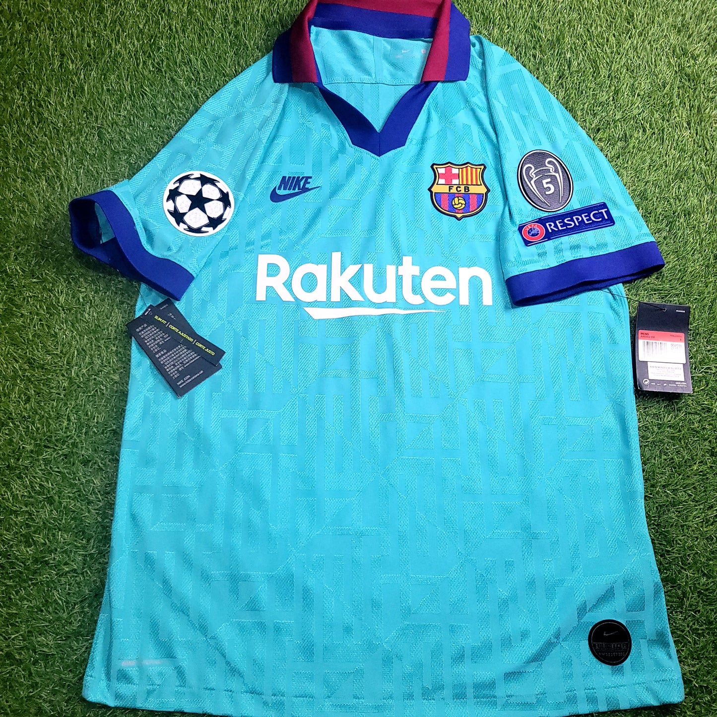 Messi Barcelona 2019 2020 UEFA PLAYER ISSUE Third Soccer Jersey Shirt BNWT L SKU# AR9343-310