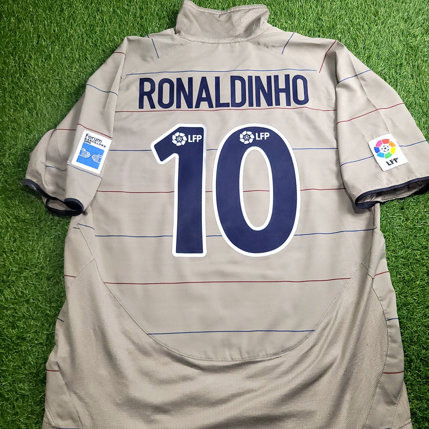 Ronaldinho Barcelona 2003 2004 DEBUT SEASON Away Soccer Jersey Shirt L SKU# 112587
