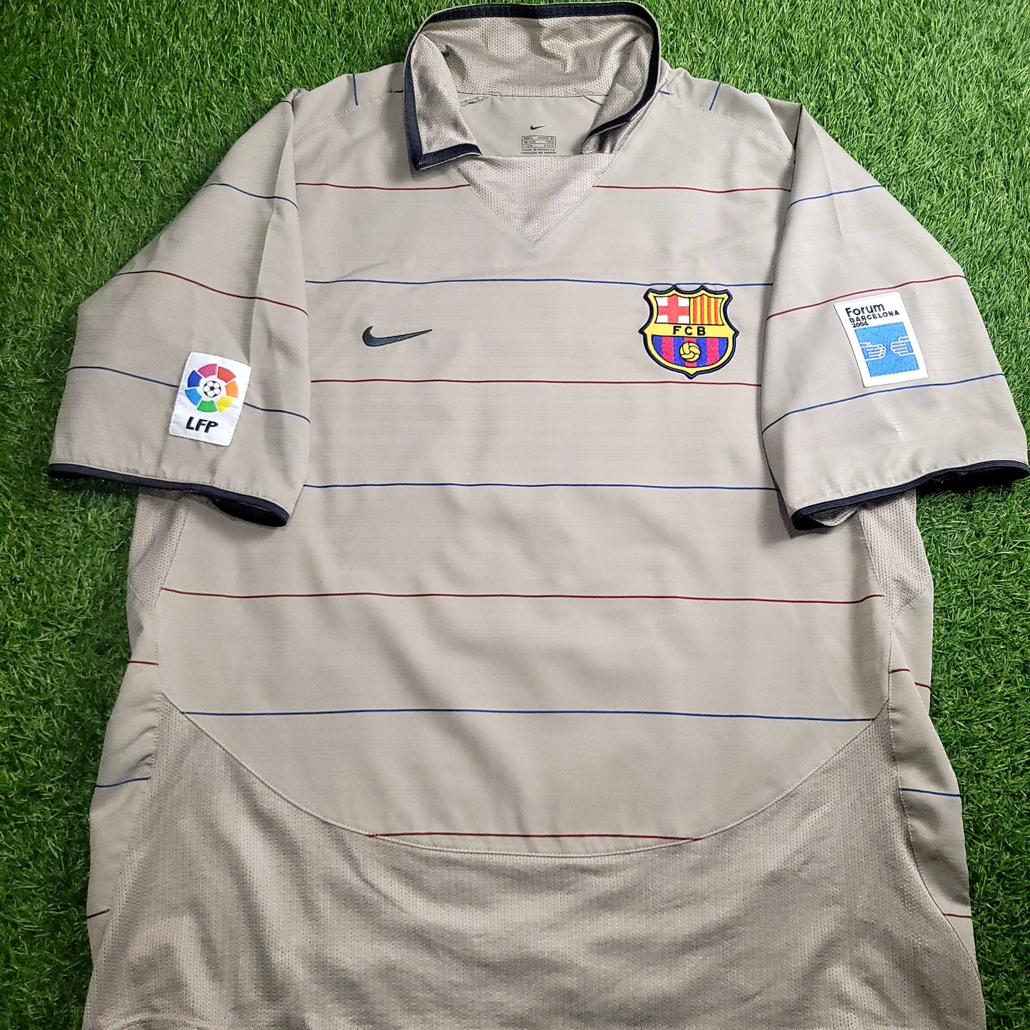 Ronaldinho Barcelona 2003 2004 DEBUT SEASON Away Soccer Jersey Shirt L SKU# 112587