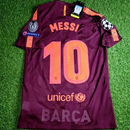 Messi Barcelona 2017 2018 Third UEFA PLAYER ISSUE Soccer Jersey BNWT M SKU# 847188-683