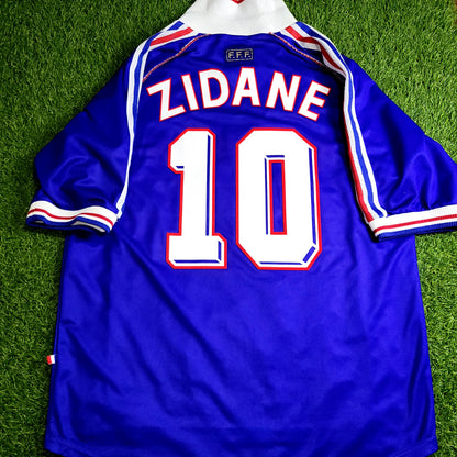 Zidane France 1998 WORLD CUP FINAL Home Soccer Jersey L