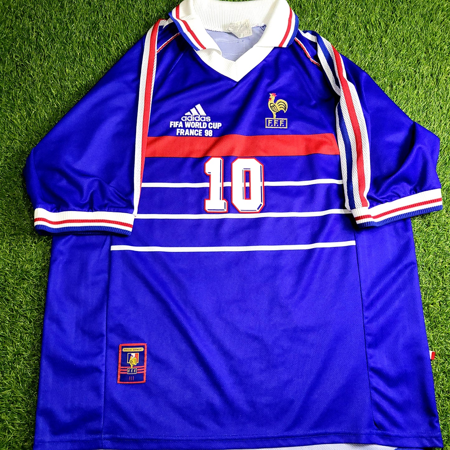 Zidane France 1998 WORLD CUP FINAL Home Soccer Jersey L