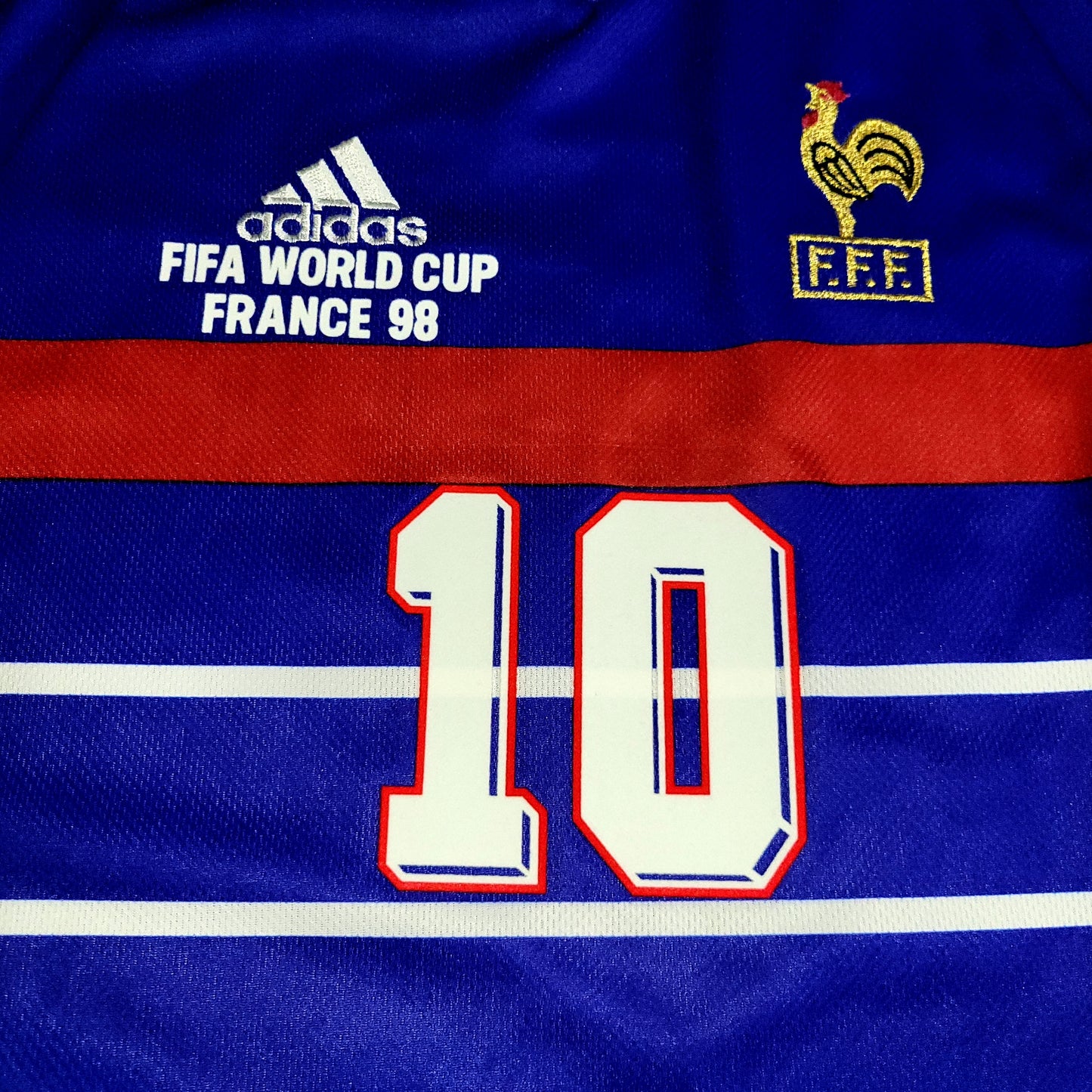 Zidane France 1998 WORLD CUP FINAL Home Soccer Jersey L