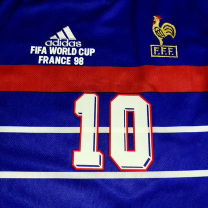 Zidane France 1998 WORLD CUP FINAL Home Soccer Jersey L