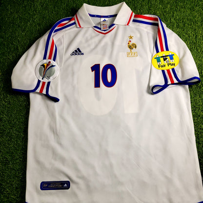 Zidane France 2000 EURO CUP Away Soccer Jersey L SKU# 647189