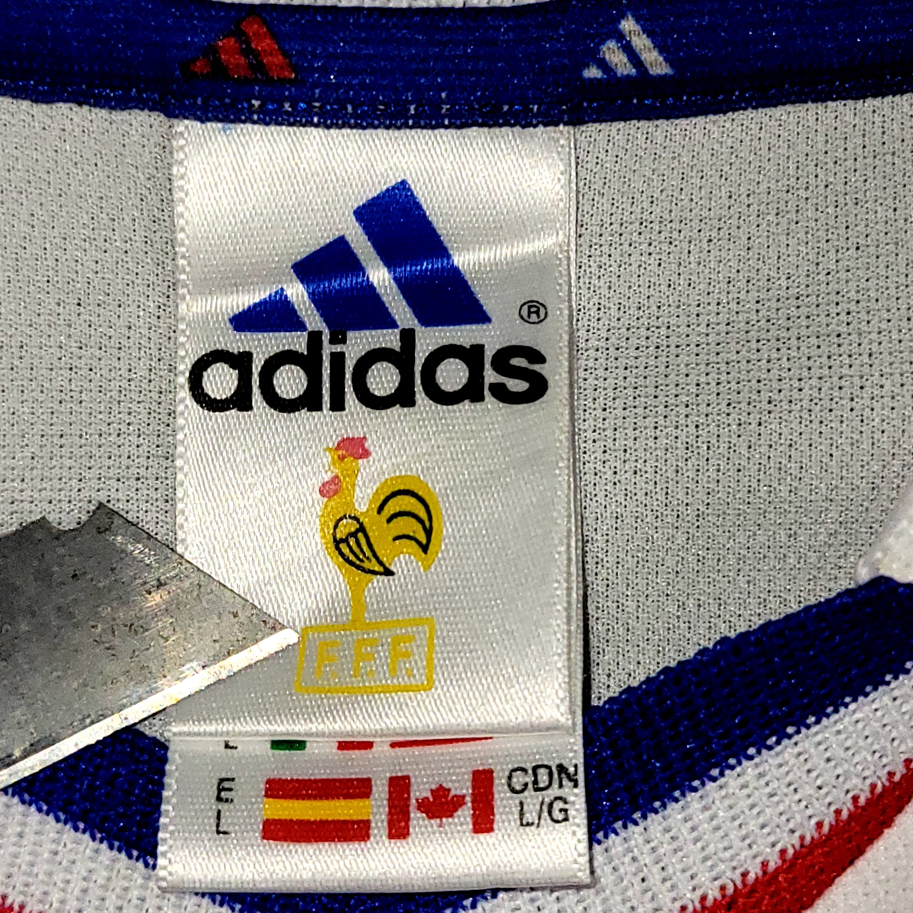 Zidane France 2000 EURO CUP Away Soccer Jersey L SKU# 647189