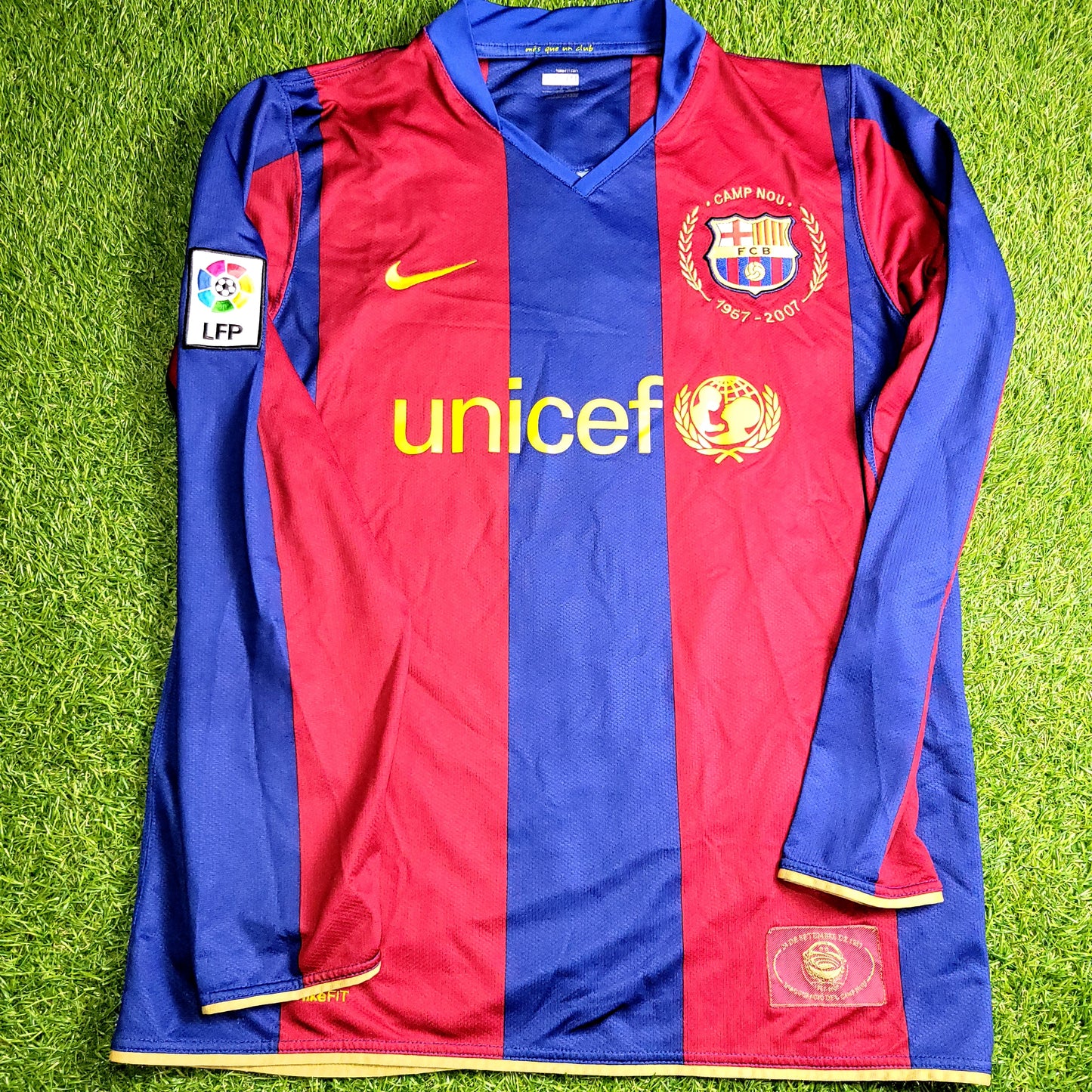 Ronaldinho Barcelona Anniversary 2007 2008 Long Sleeve Soccer Jersey M SKU# 244793-655