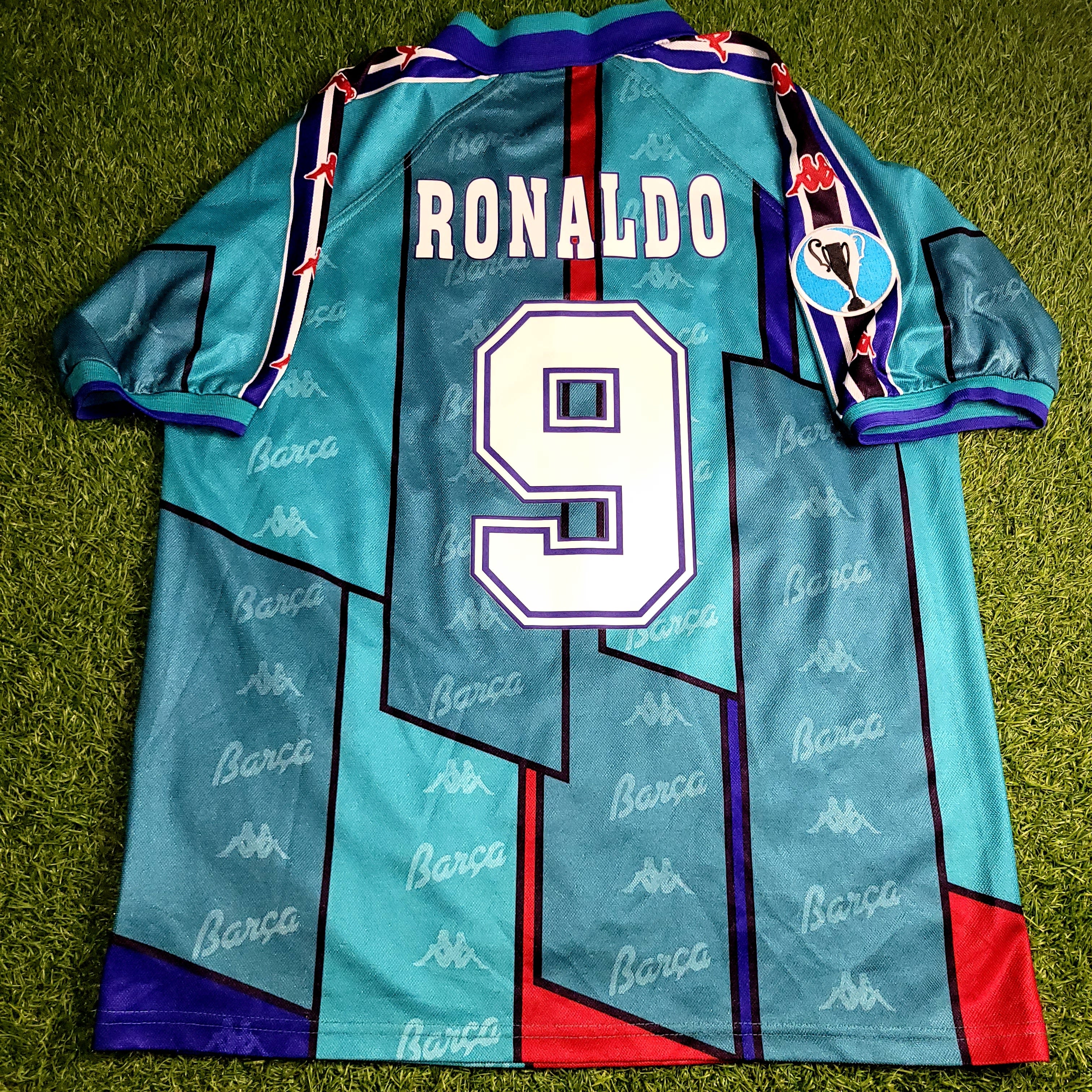 Ronaldo Kappa Barcelona UEFA CUP FINAL 1996 1997 Away Soccer