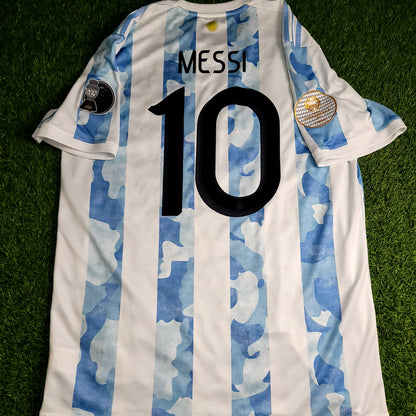 Messi Argentina 2020 2021 2022 COPA AMERICA FINAL Soccer Jersey L SKU# FS6565
