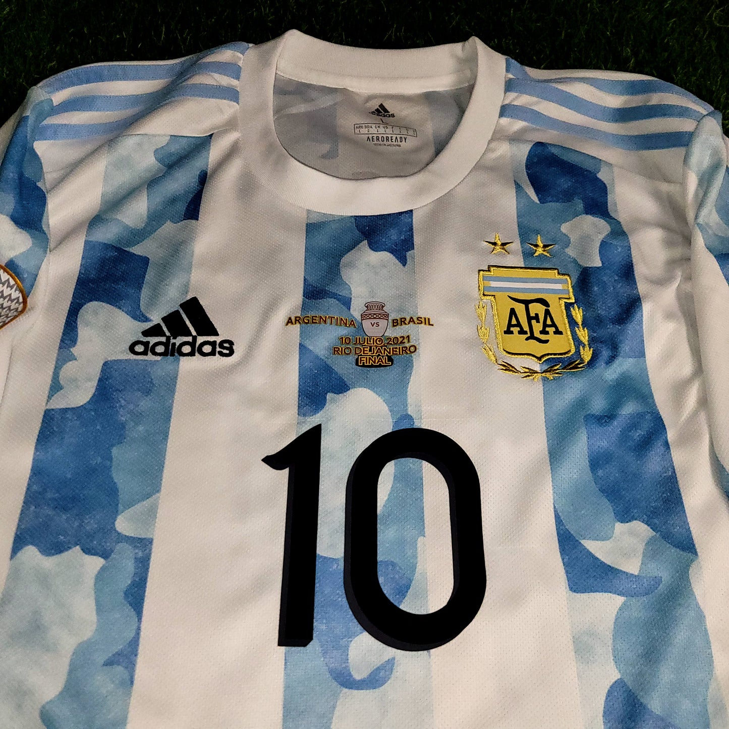 Messi Argentina 2020 2021 2022 COPA AMERICA FINAL Soccer Jersey L SKU# FS6565