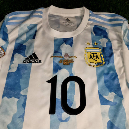 Messi Argentina 2020 2021 2022 COPA AMERICA FINAL Soccer Jersey L SKU# FS6565