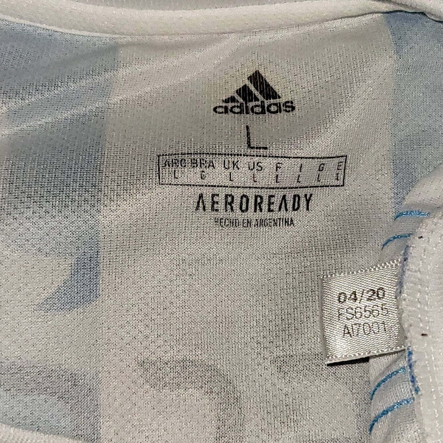 Messi Argentina 2020 2021 2022 COPA AMERICA FINAL Soccer Jersey L SKU# FS6565