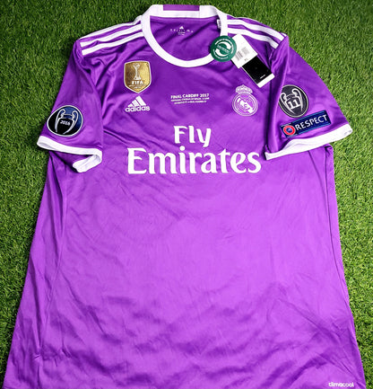 Cristiano Ronaldo Real Madrid 2016 2017 UEFA FINAL Purple Away Soccer Jersey BNWT XL SKU# AI5158