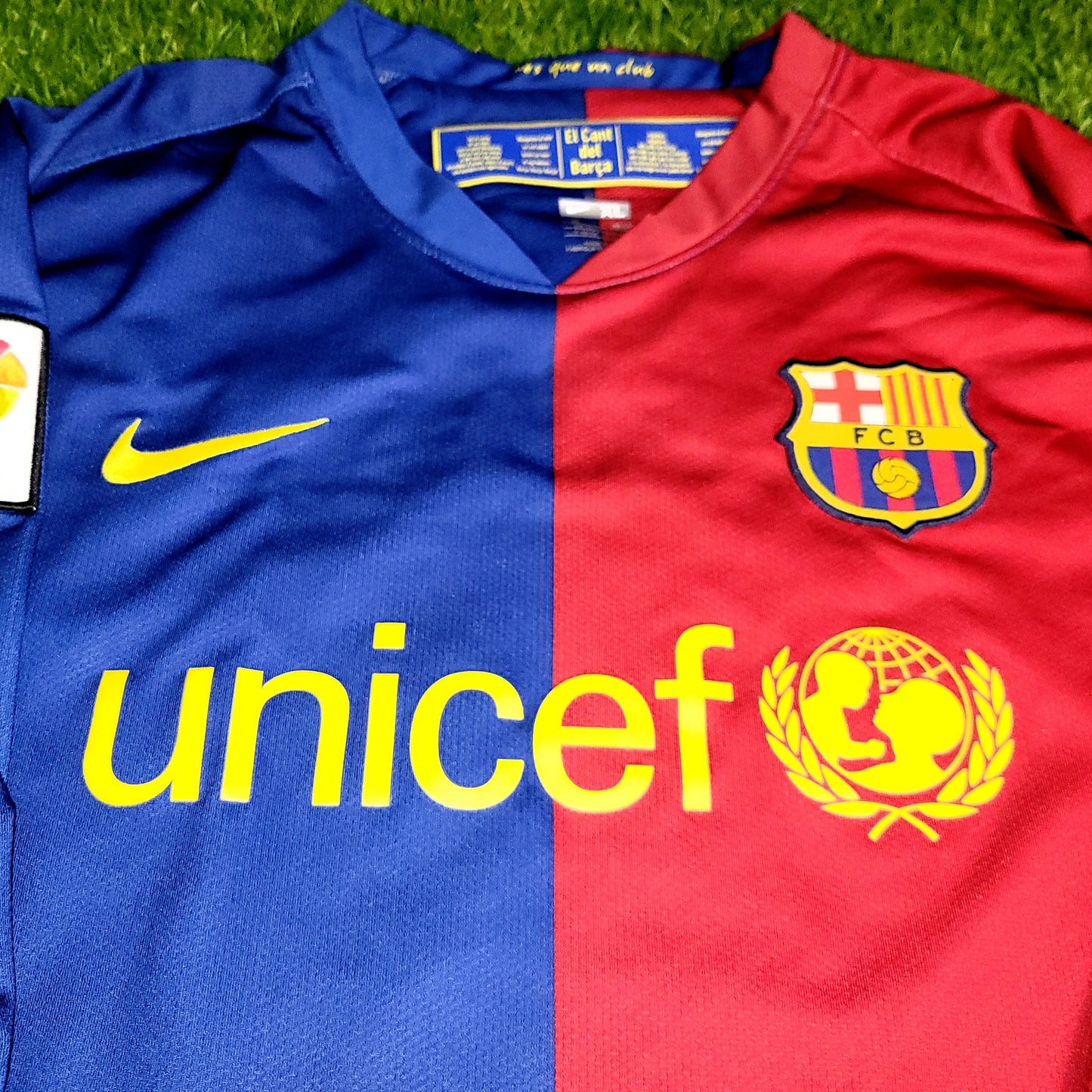 Messi Barcelona TREBLE SEASON 2008 2009 Home Long Sleeve Soccer Jersey XL SKU# 286785-655