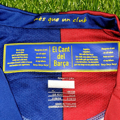 Messi Barcelona TREBLE SEASON 2008 2009 Home Long Sleeve Soccer Jersey XL SKU# 286785-655