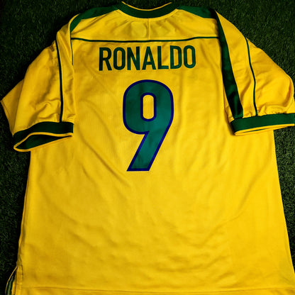 Ronaldo Brazil 1998 WORLD CUP Nike Home Soccer Jersey XL