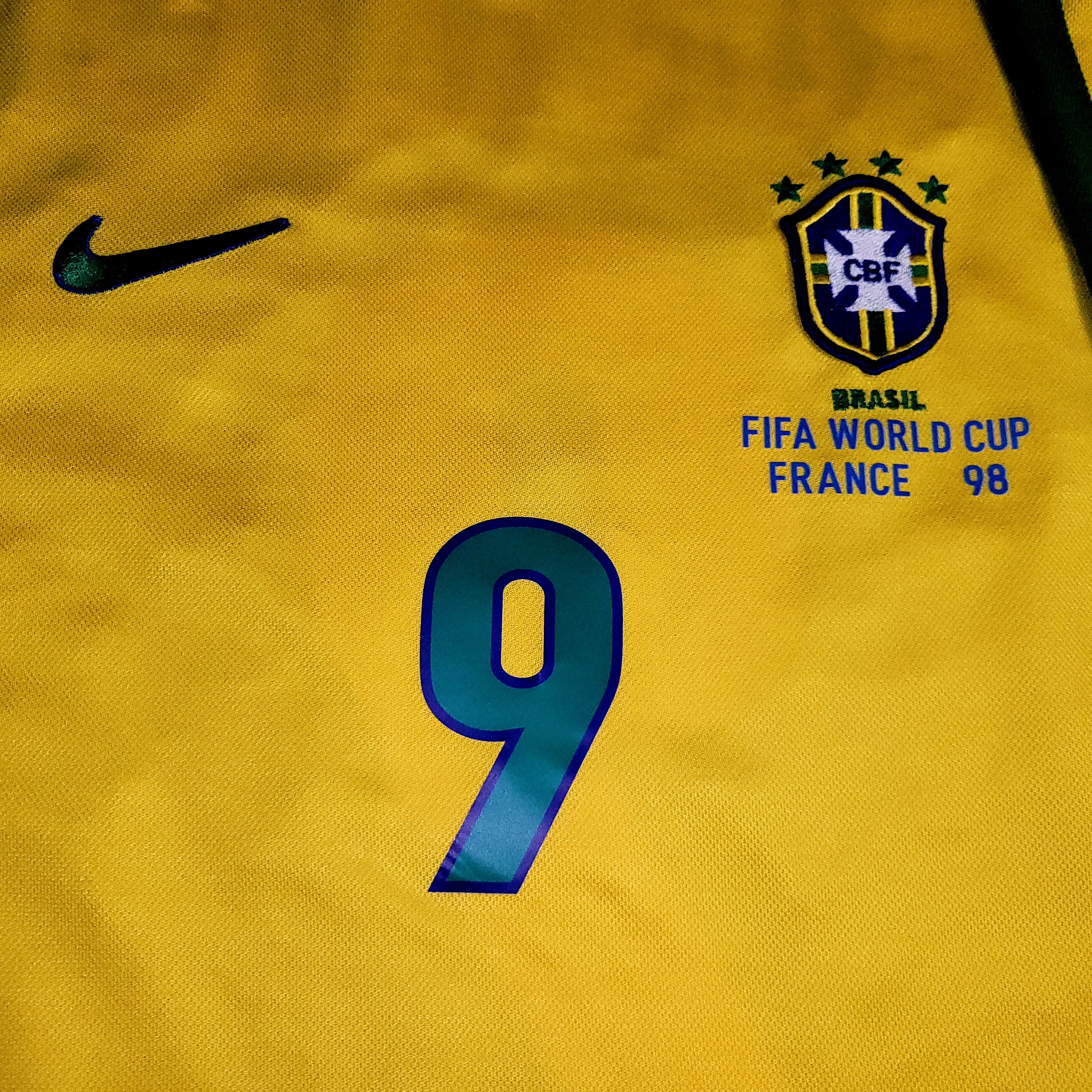 Ronaldo Brazil 1998 WORLD CUP Nike Home Soccer Jersey XL