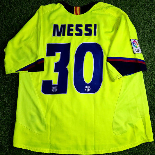 Messi Barcelona 2005 2006 Away Soccer Jersey L SKU# 195971