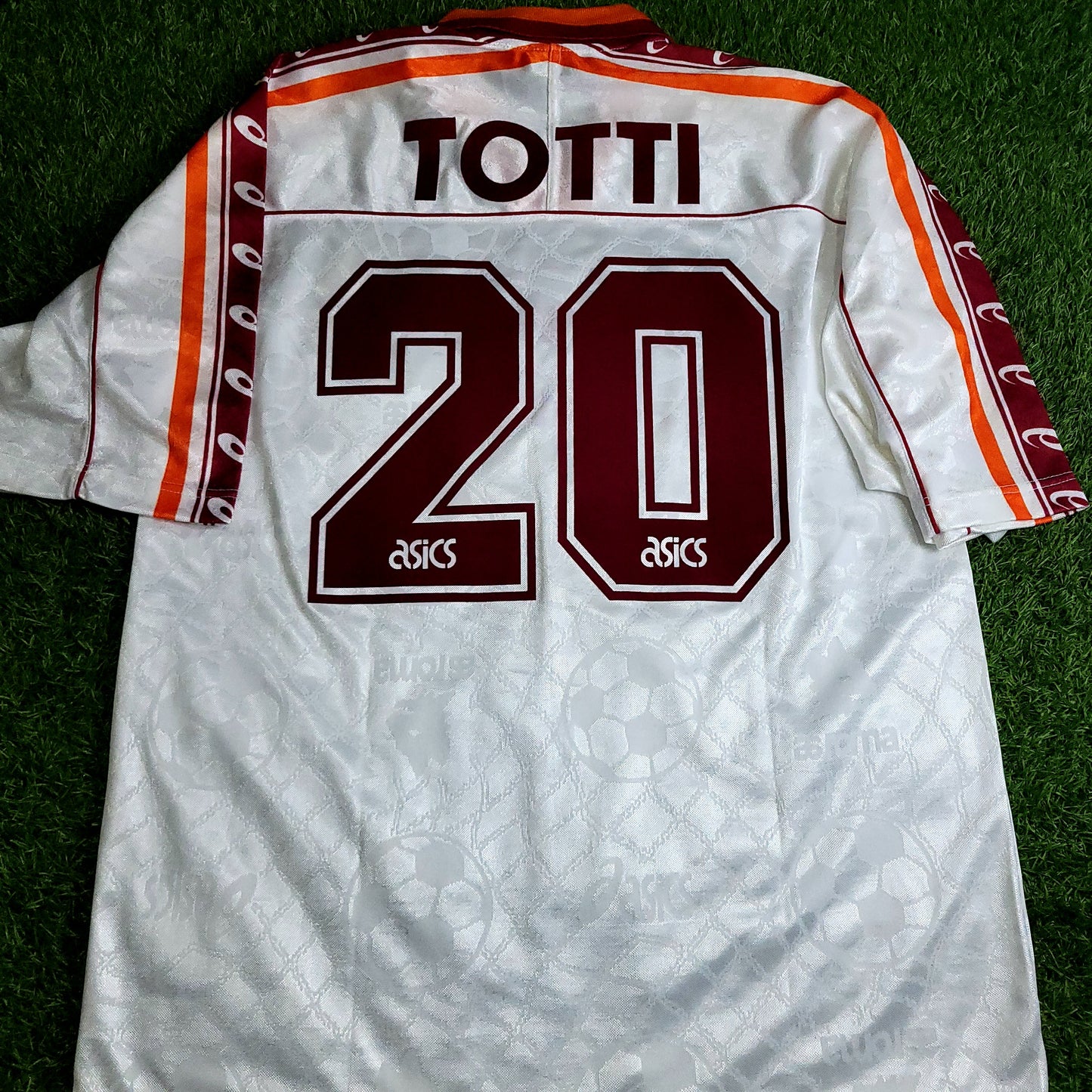 Totti As Roma Asics 1995 1996 Away Soccer Jersey L