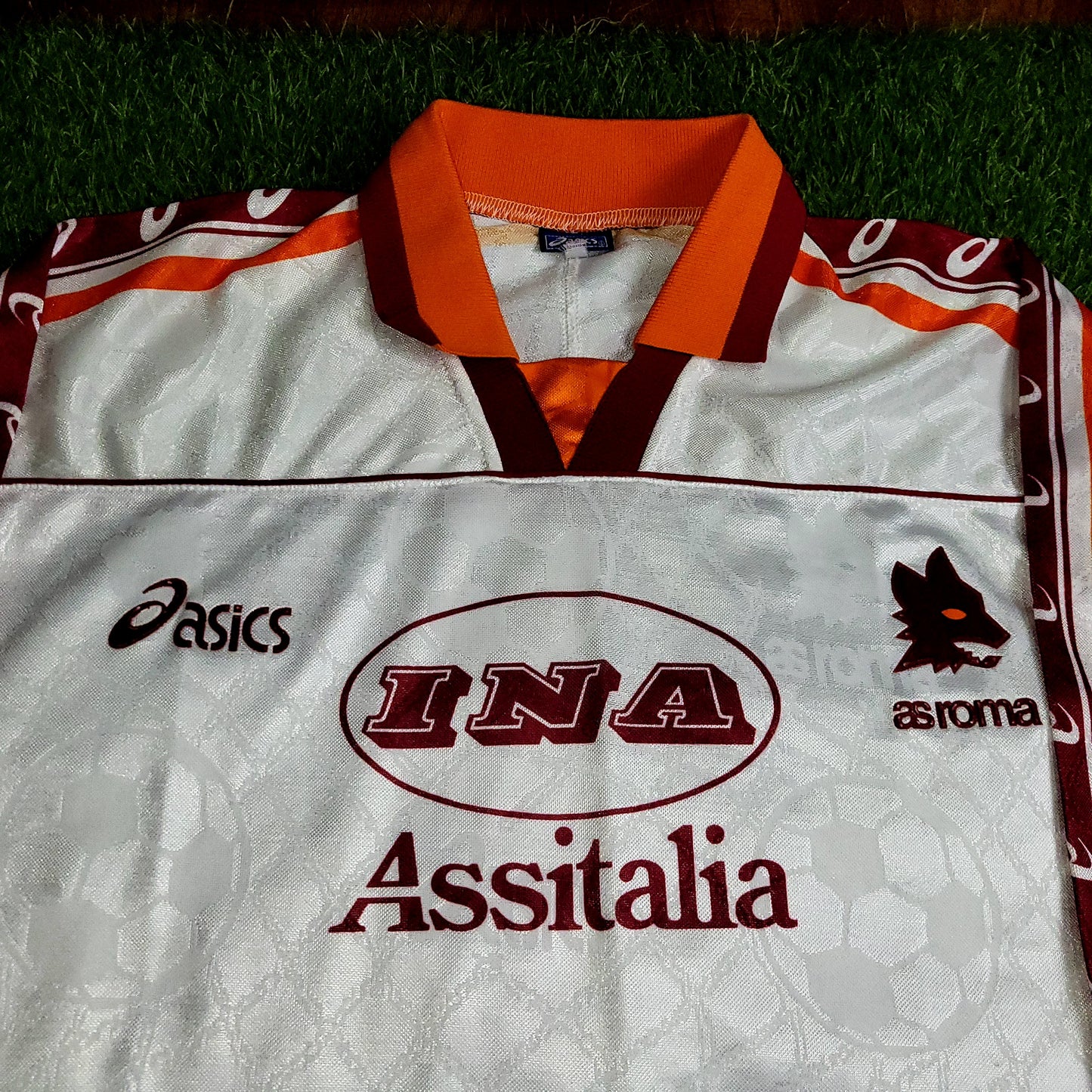Totti As Roma Asics 1995 1996 Away Soccer Jersey L