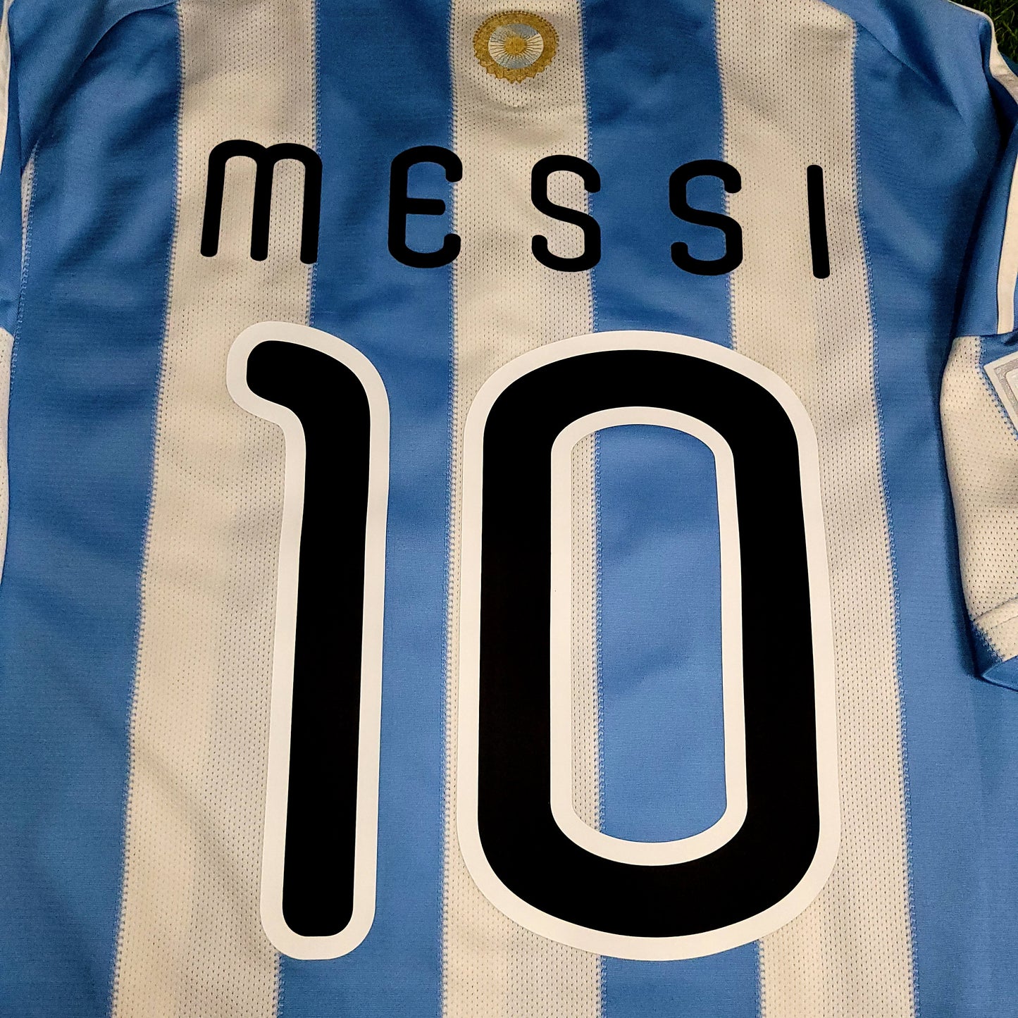 Messi Argentina 2010 WORLD CUP Home Soccer Jersey L SKU# P79919