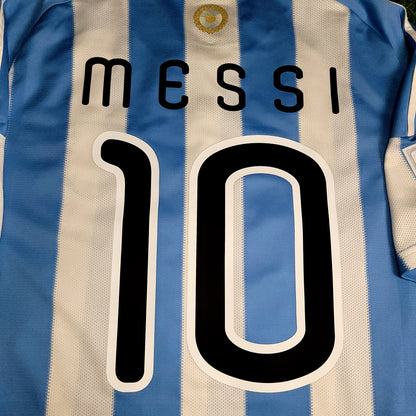 Messi Argentina 2010 WORLD CUP Home Soccer Jersey L SKU# P79919