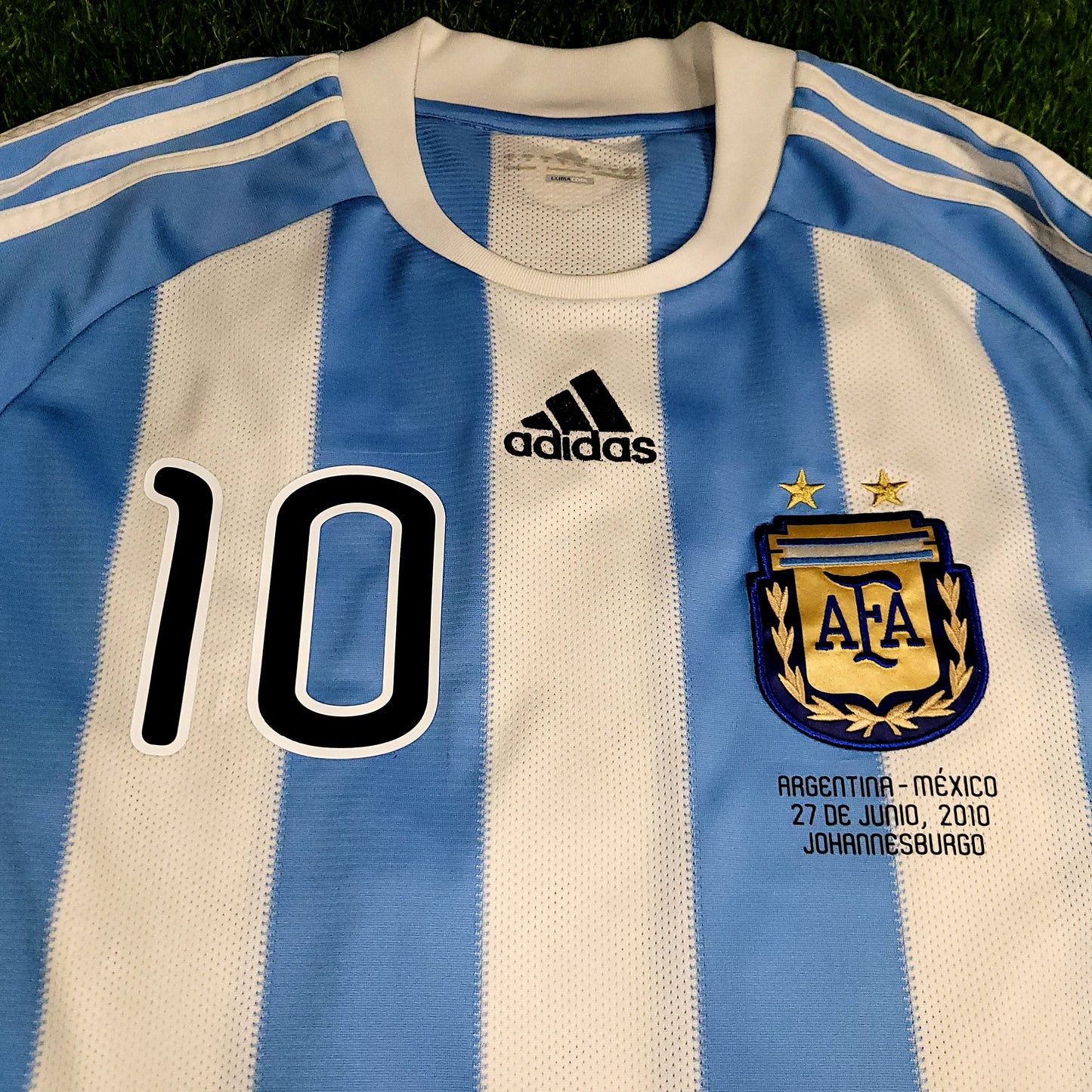 Messi Argentina 2010 WORLD CUP Home Soccer Jersey M SKU# P79919