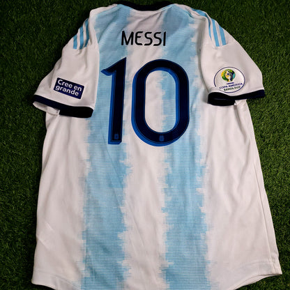 Messi Argentina 2019 COPA AMERICA PLAYER ISSUE Soccer Jersey L SKU# DP0225