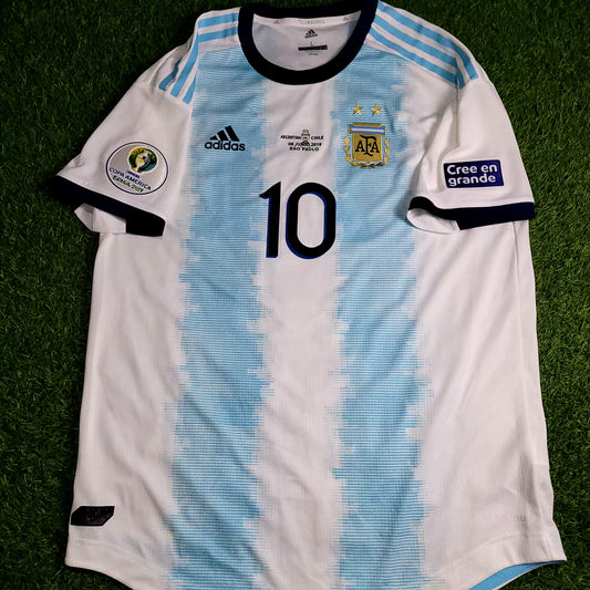 Messi Argentina 2019 COPA AMERICA PLAYER ISSUE Soccer Jersey L SKU# DP0225