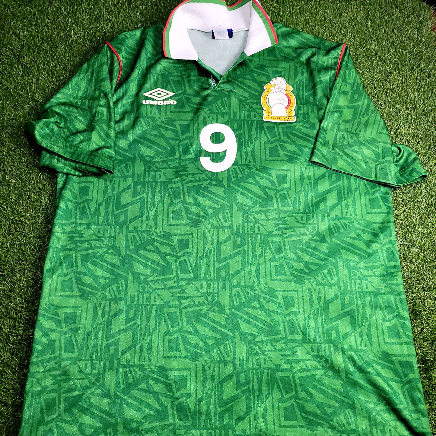 Hugo Sanchez Mexico Umbro 1993 COPA AMERICA Soccer Jersey XL
