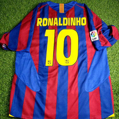 Ronaldinho Barcelona 2005 2006 Home Soccer Jersey L SKU# 195970