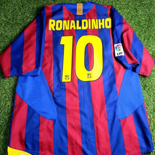 Ronaldinho Barcelona 2005 2006 Soccer Jersey XL SKU# 195970