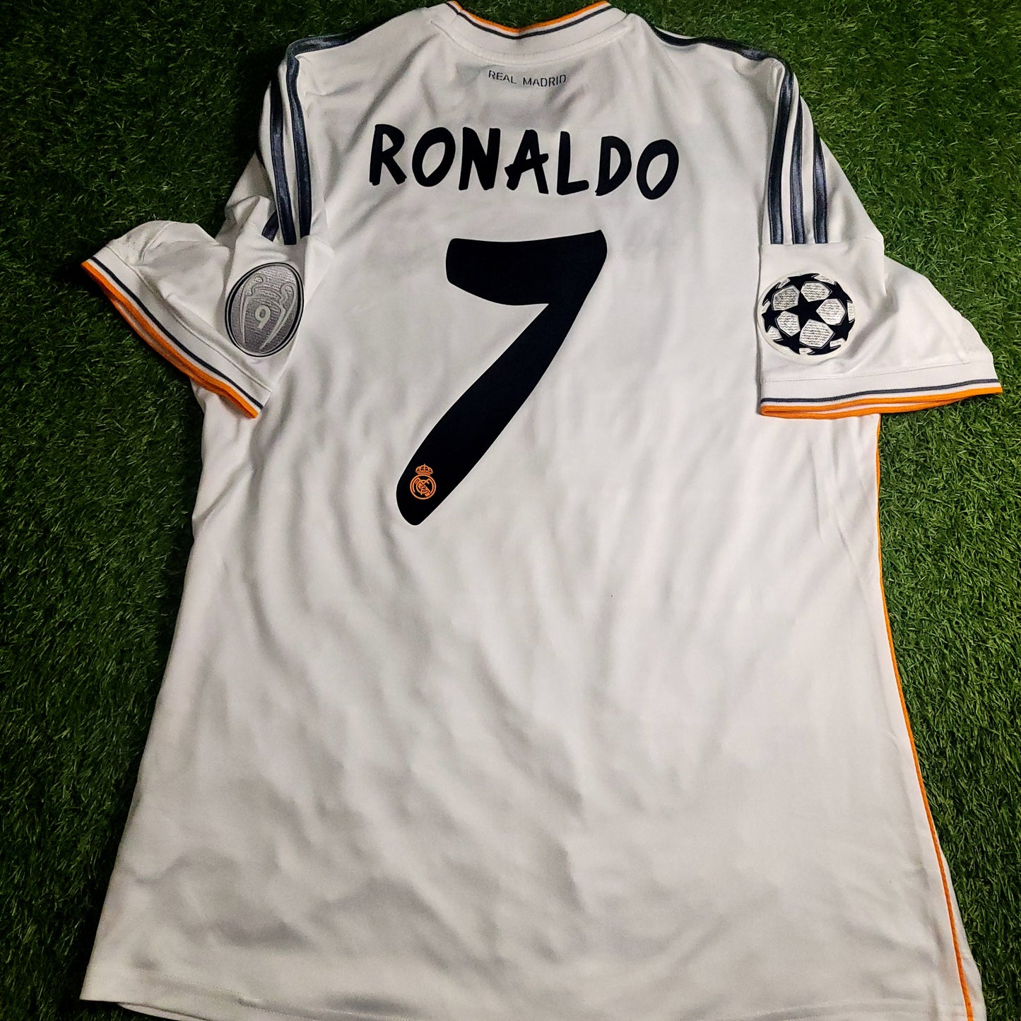 Cristiano Ronaldo Real Madrid UEFA FINAL 2013 2014 Soccer Jersey L SKU# G81157 - ForeverSoccerJerseys
