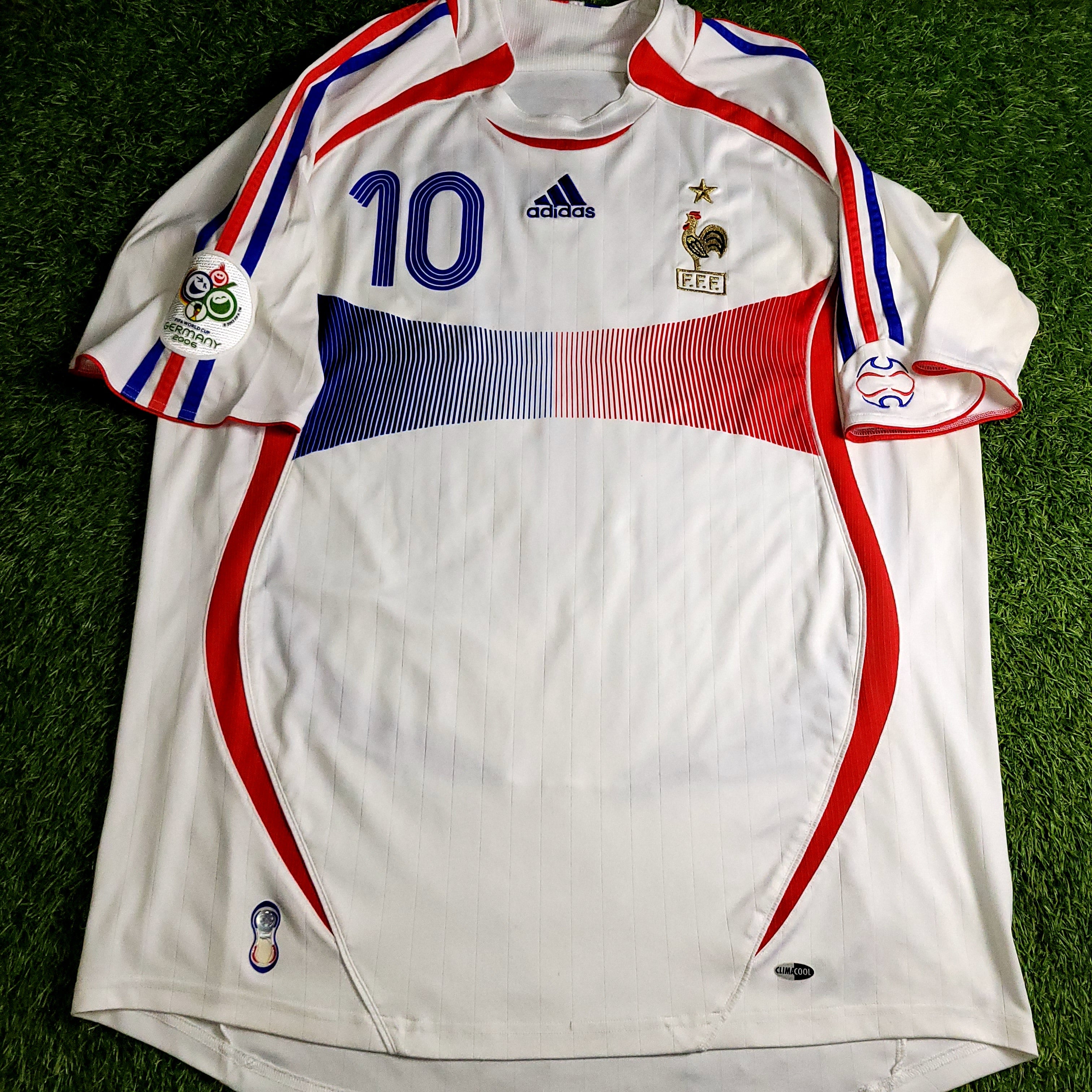 Zidane France 2006 WORLD CUP FINAL Away Soccer Jersey XL SKU