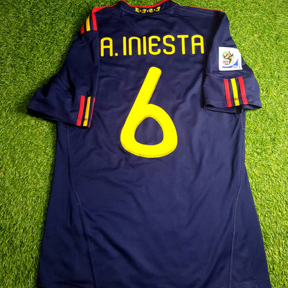 Iniesta Spain 2010 WORLD CUP Final Away Soccer Jersey M SKU# P47896 - ForeverSoccerJerseys